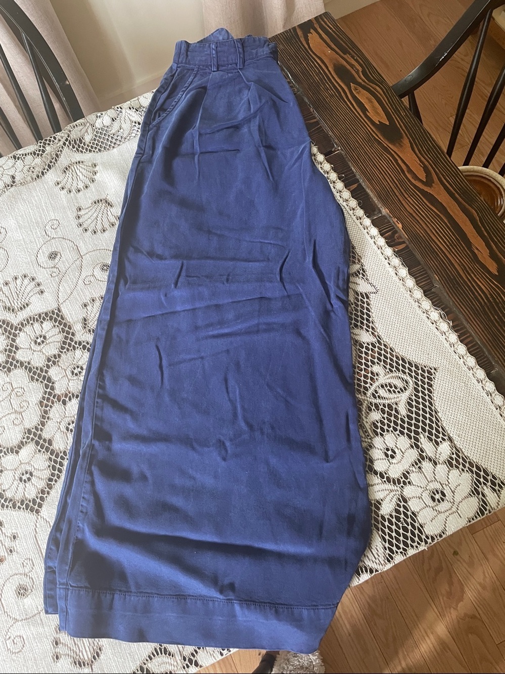 Young Fabulous and Broke YFB Navy Blue Lyocell Sailor Wide Leg Pants Size S